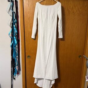 Elegant White Long Sleeve Dress for wedding or reception